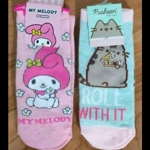 My Melody No Show & Pusheen The Cat Ankle Socks Lot Fits Sz 9-11 NWT